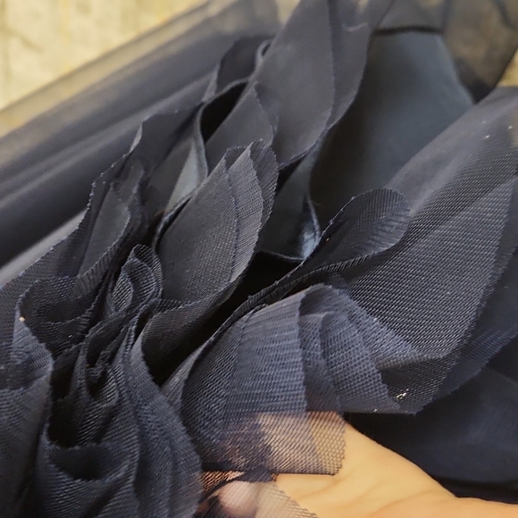 Size 2/4 dark navy pink sequin floral and tulle aline gown by Sherri Hill NWT - Picture 11 of 16